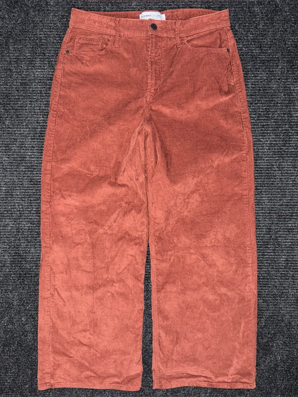 Old Navy Extra High Rise Wide Leg Corduroy Pants Copper Moon Womens 10 Retro 70s